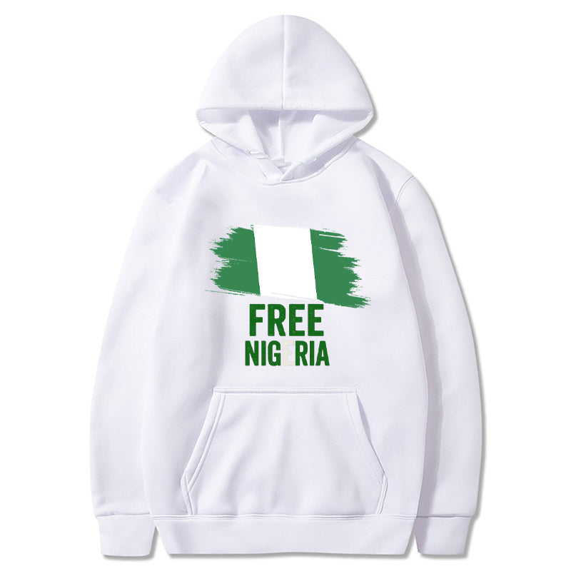 Nigeria Brush Flag Hoodie