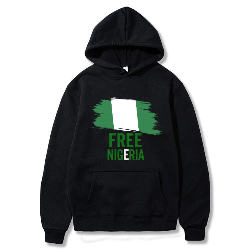 Nigeria Brush Flag Hoodie